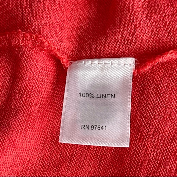 J. Jill Love Linen Coral Pink Open Front Linen Cardigan Women’s Size XS Petite - Picture 8 of 8